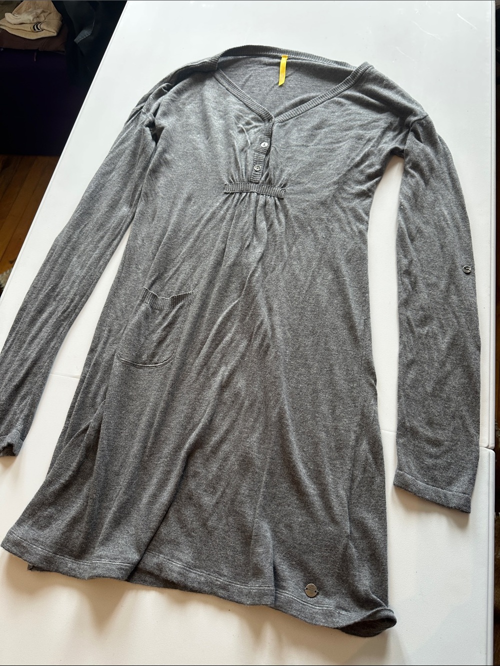 Lole Gray Knit Dress with Yellow Label